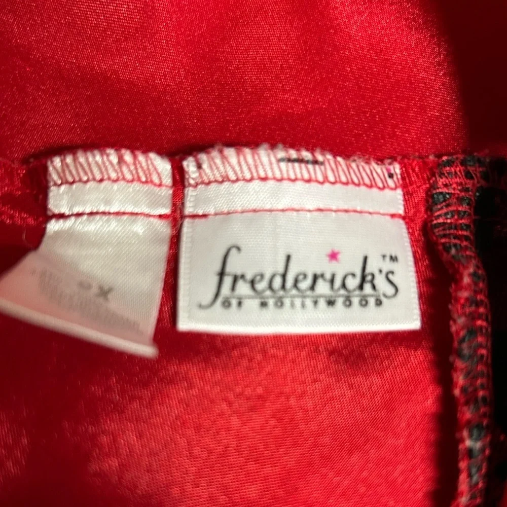 Vintage Fredrick’s Of Hollywood Lingerie Slip Plus Size 2XL Open Front Red Satin